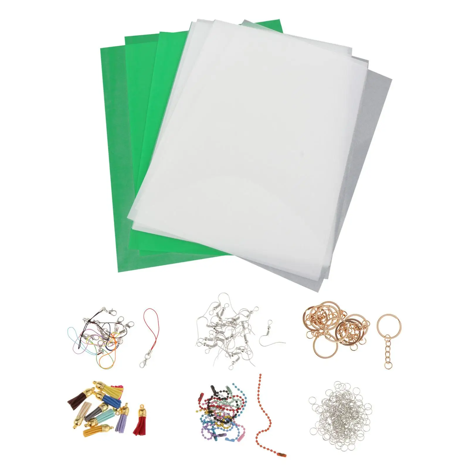 20x Arkusze termokurczliwe Papiery z breloczkami Akcesoria do tworzenia biżuterii Scrapbook Ręcznie robione ozdoby DIY