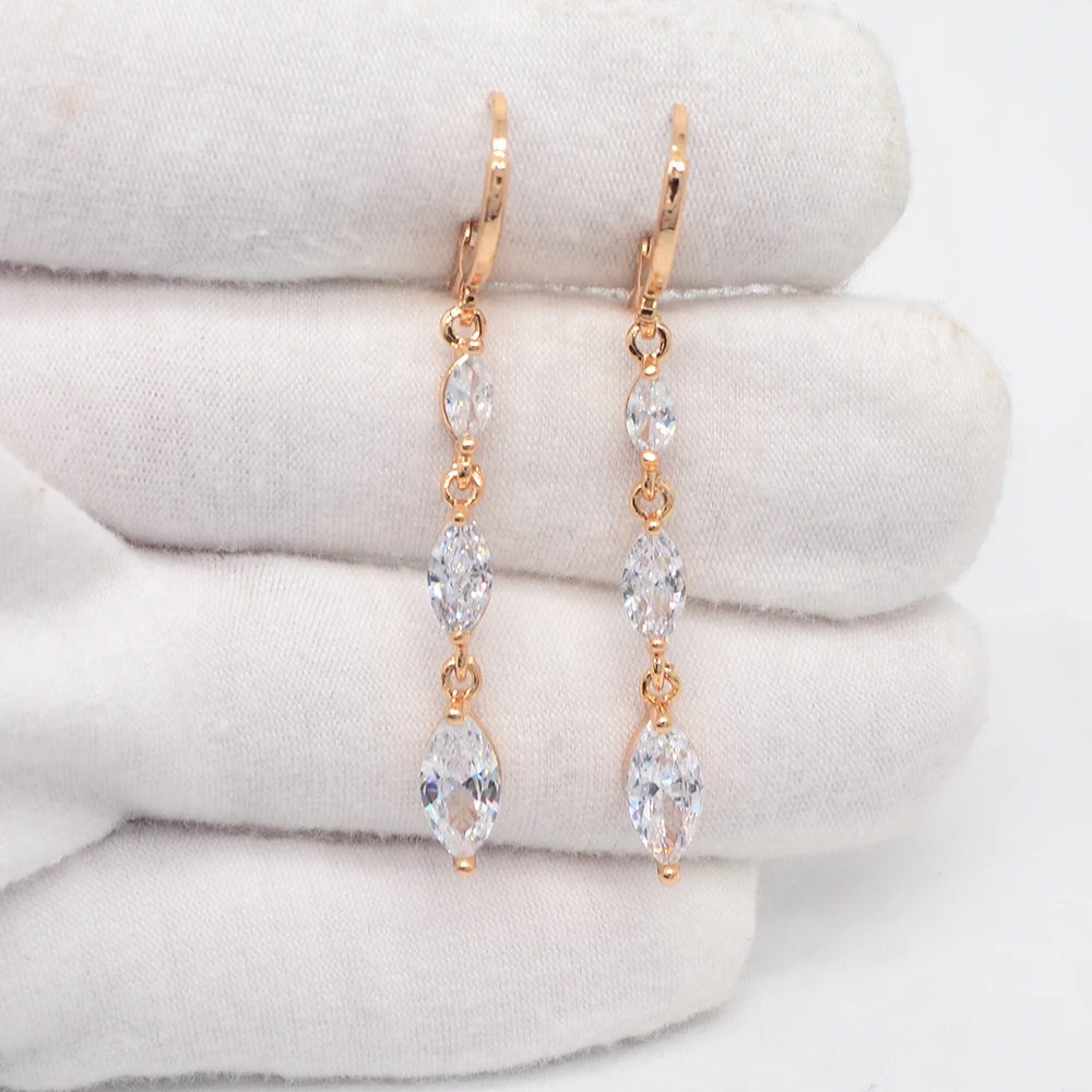 Высококачественные женские модные тонкие Линейные серьги-подвески золотого