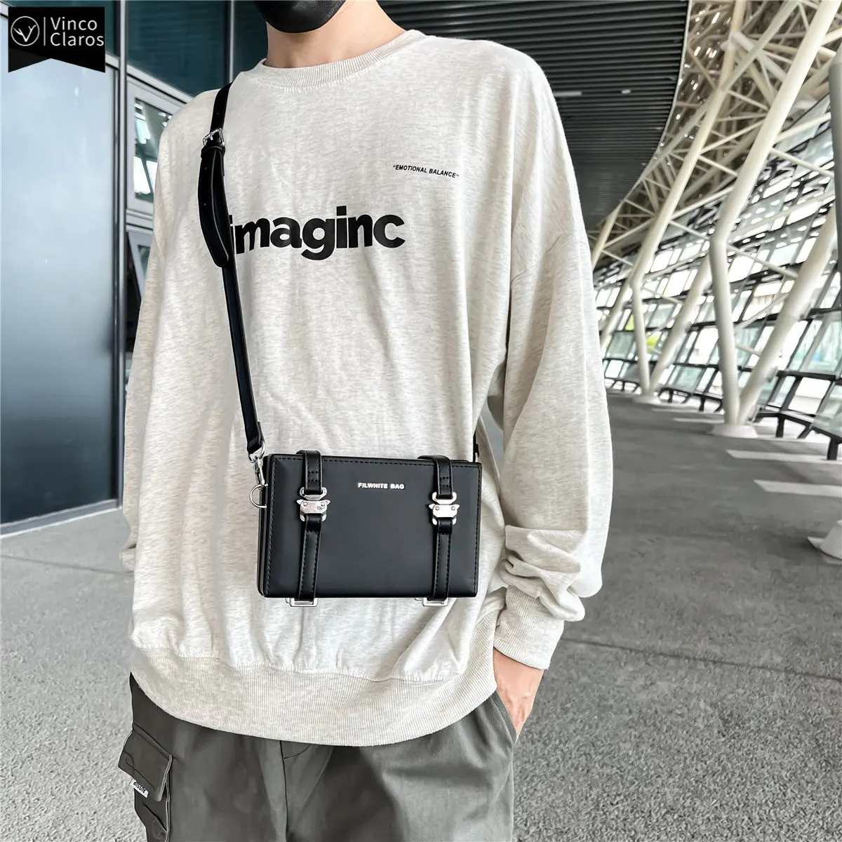 VC Trend Simple Men's Small Shoulder Bag Hip-Hop Streetwear 