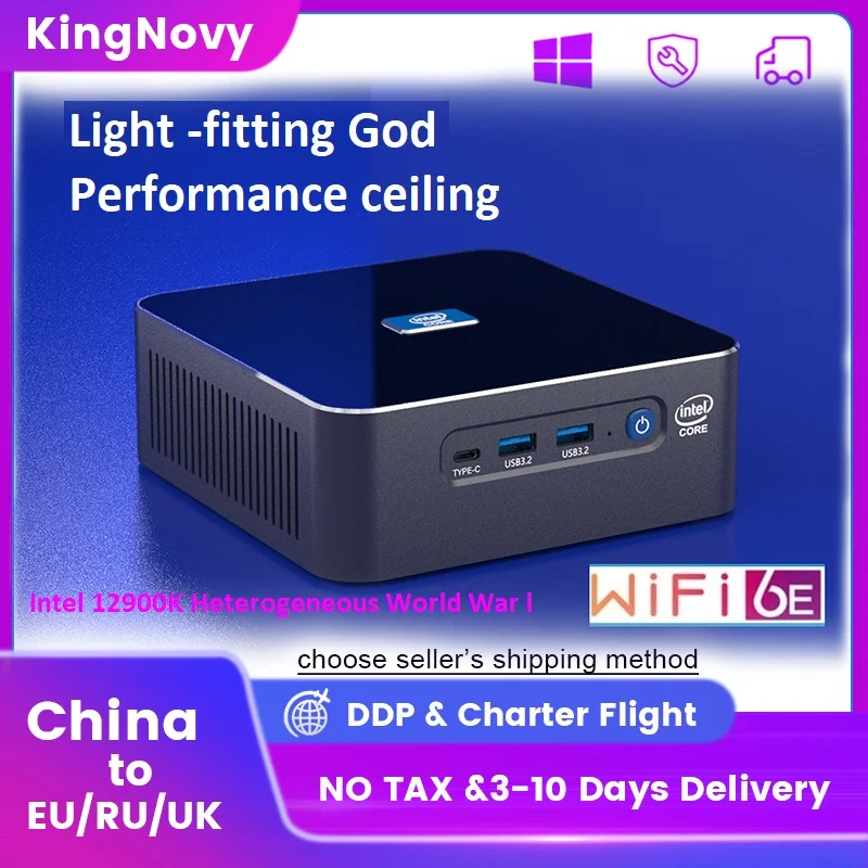 

12th Gen i9 12900HK Intel Mini PC Windows 11 Nuc 2 Lans 2.5G TPM2.0 2*DDR4 2*NVMe 8K Gaming Desktop Computer DP Type-C WiFi6E