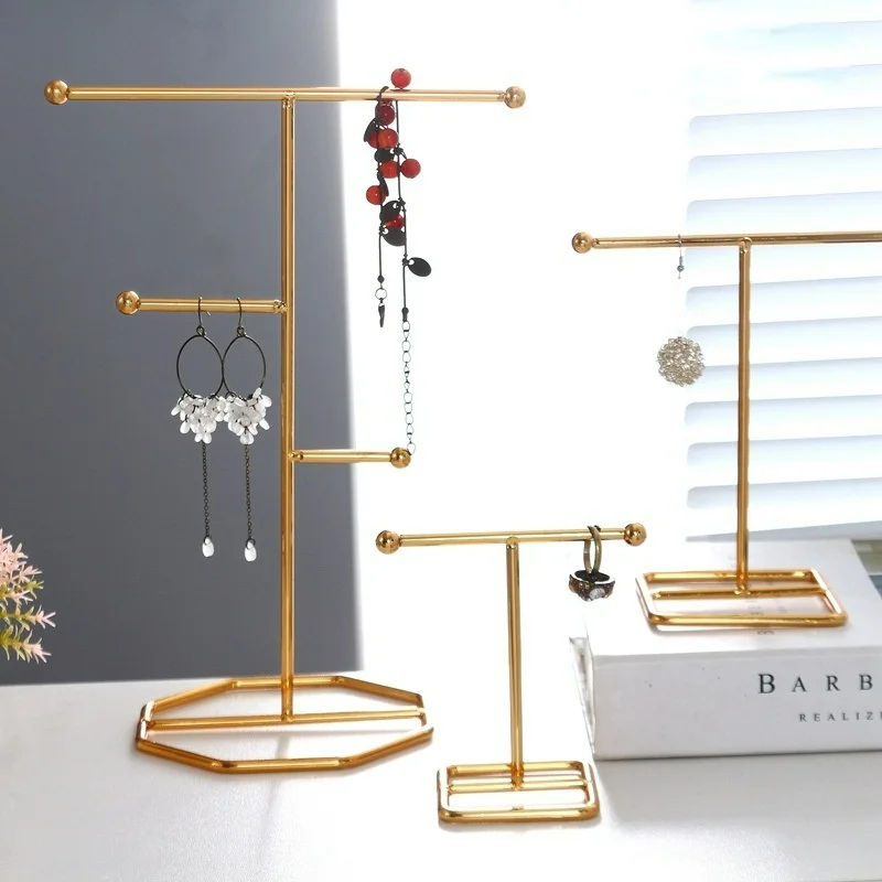 

Creative Wrought Iron Jewelry Rack Ring Earrings Necklace Hanger Storage Rack Live Shooting Props Display Stand