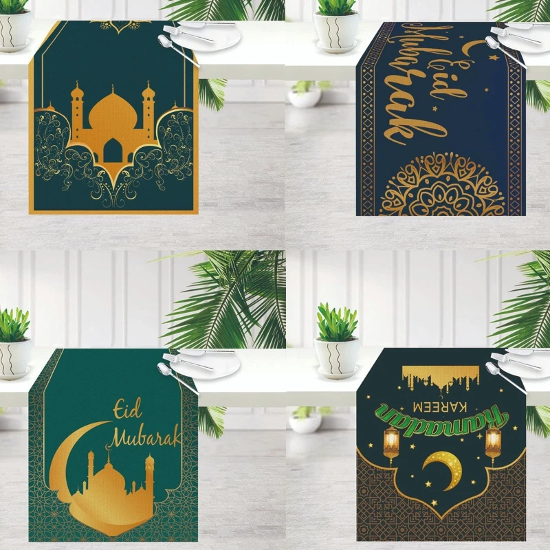 

Eid Mubarak Table Runner Islamic Eid Festival Celebration Table Decoration Muslim Ramadan Party Decor Supply for Table 12 x B03E