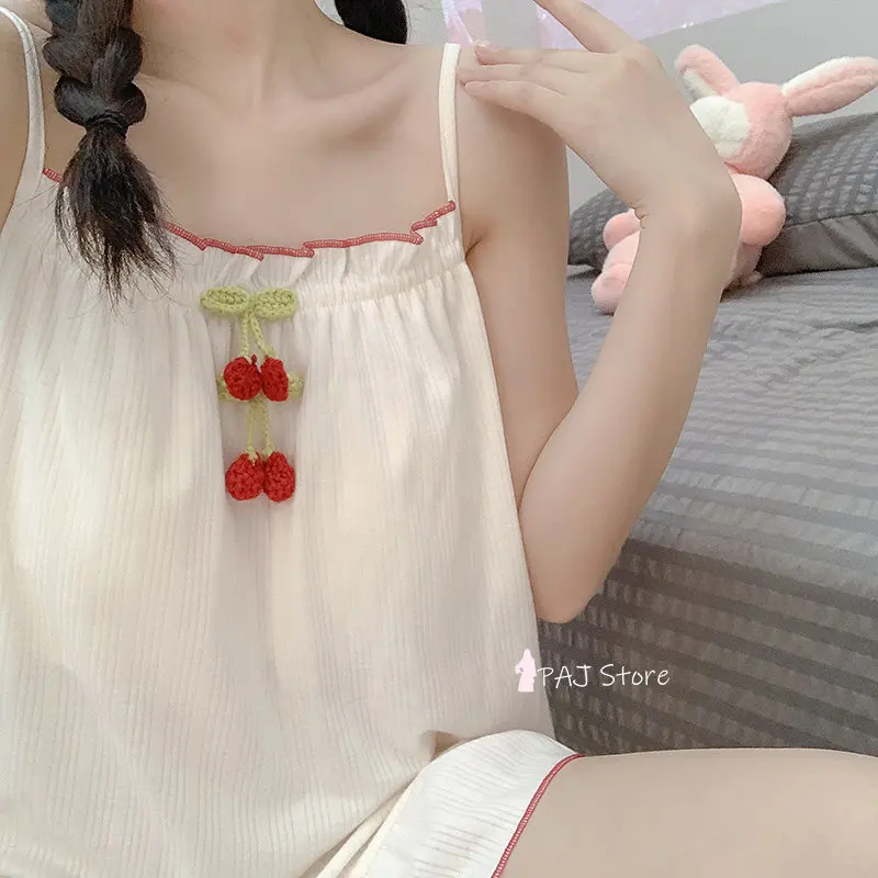 Summer Women cotton sleeveless shorts ladies pajamas set pajamas Set short pajamas women sleepwear Large Size 6XL