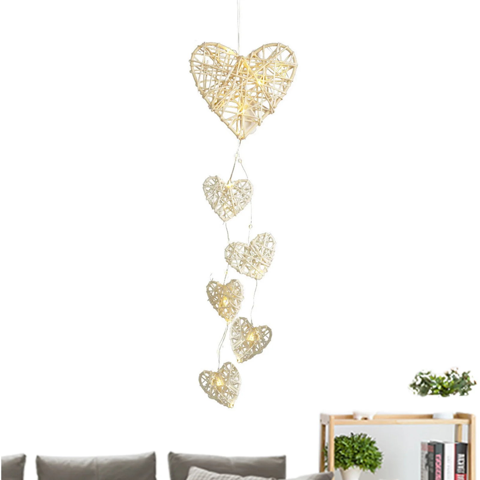 

Ловец снов в виде сердца и звезд, плетеная Ловец ручной работы в стиле бохо, украшения на стену, настенное художественное украшение для спал...