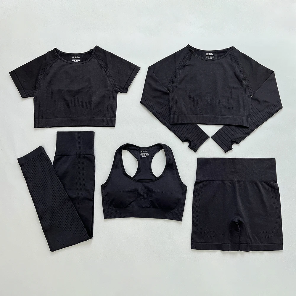 2/5PC Women's tracksuit Seamless Yoga Set Women Sportswear  Suit For fitness Workout Clothes Sports Outfit Gym Set Sports Suits