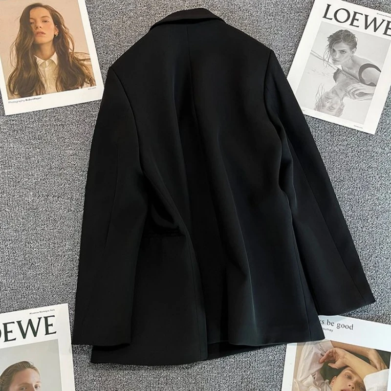 Fashion Long Sleeve Black Blazer Autumn Jacket White Blazer Business Office Female Division Luxury Brand Coats Women's Clothing