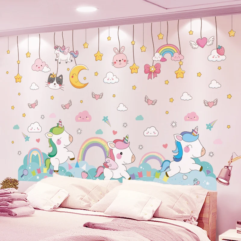 

Stars Coulds Moon Wall Stickers DIY Horse Animal Mural Decals for Kids Rooms Baby Bedroom Children Nursery Home Decoration