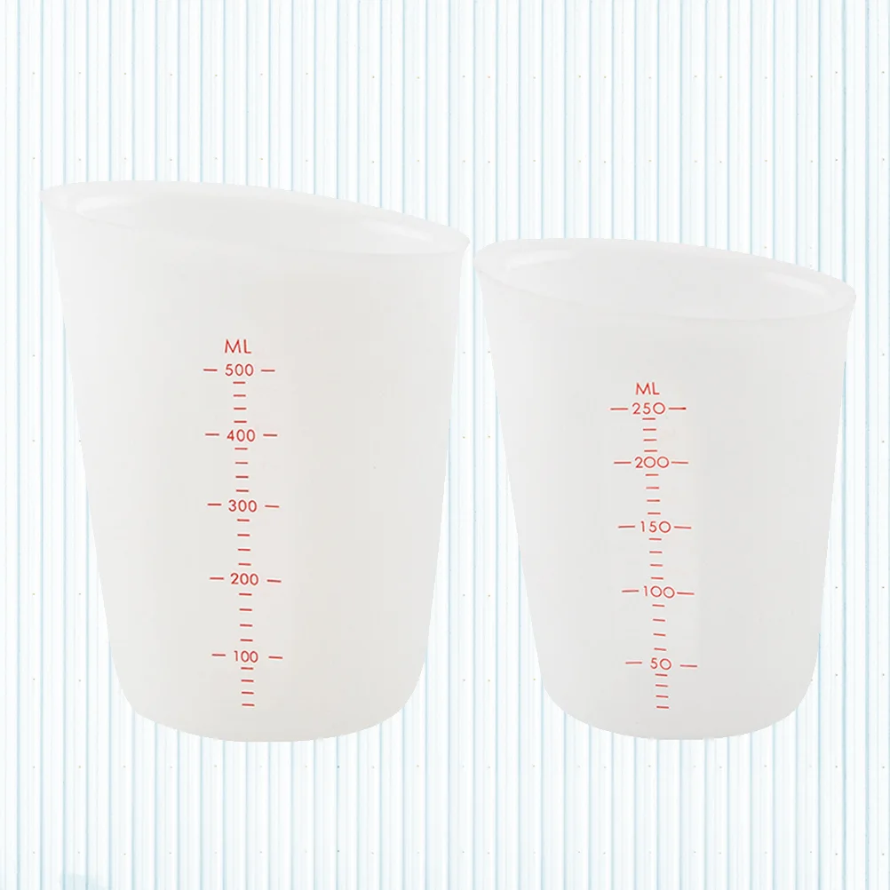 

Measuring Cup Cups Silicone Scale Beaker Graduated Liquid Pour White Clear Set Resin Precise Reusable Visible Container Jug