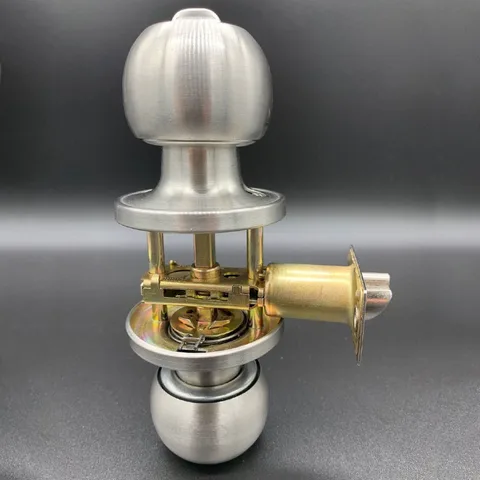 Круглая ручка для входной двери, ручка из нержавеющей стали с 3 ключами для спальни, гостиной