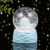 hot creative mini whale crystal ball with light transparent glass home decorative small ornaments student gift craft gift