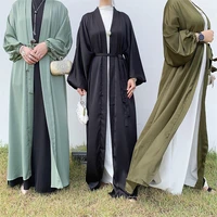 satin open abaya dubai kaftan robe turkey muslim hijab dress kimono cardigan abayas for women islamic clothing de moda musulmana