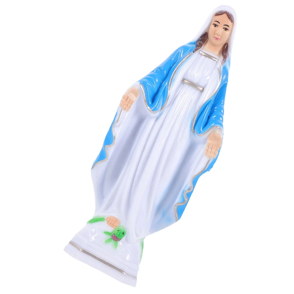 

Plastic Tiny Virgin Mary Madonna Statue Decor Home Display Desktop Ornament Catholicism Adornment Mini Mother Figurines
