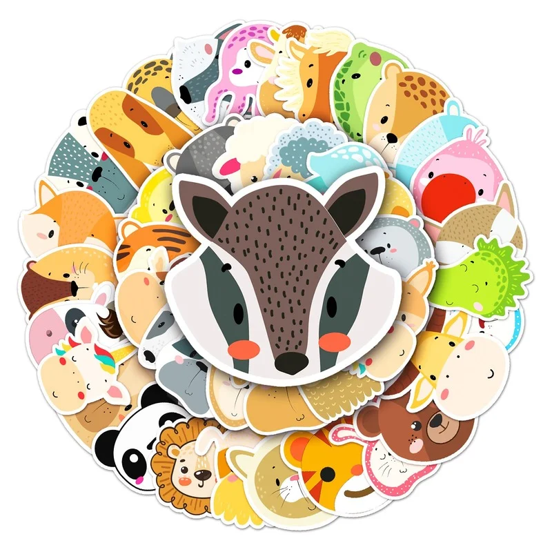 

50PCS Kawaii Animal Cartoon Socute Stickers Car Motorcycle Luggage Guitar Skateboard Waterproof Classic Toy Kid Decal Stickers
