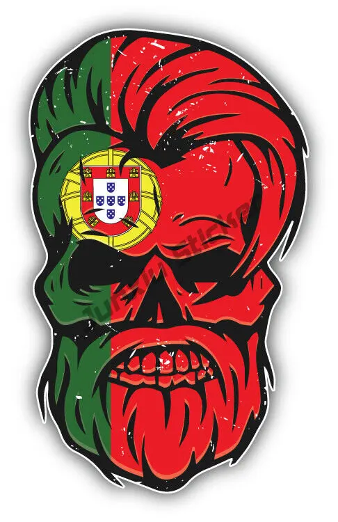 

Гранж борода череп Португалия флаг наклейка