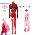 Косплей Костюм Аниме дорогой в Фране Code002, розовый парик, дьявольские рожки, головной убор, Хэллоуин, карнавальный костюм для женщин