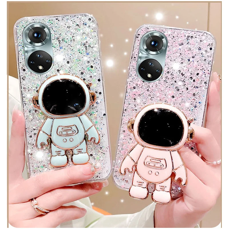 

6D Astronaut Shiny Glitter Silicone Case For Huawei Honor 9X 8X X7 10i 20 20S 30i 30S 50Lite Pro PSamrt2021 Y6P Y7P Y9S Cover