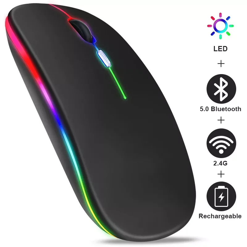 

Bluetooth-мышь компьютерная беспроводная с RGB-подсветкой, 1600 DPI