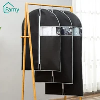 dust cover garment bags clothes storage non woven fabric pvc visible window dustproof jacket household hanging organizer cover