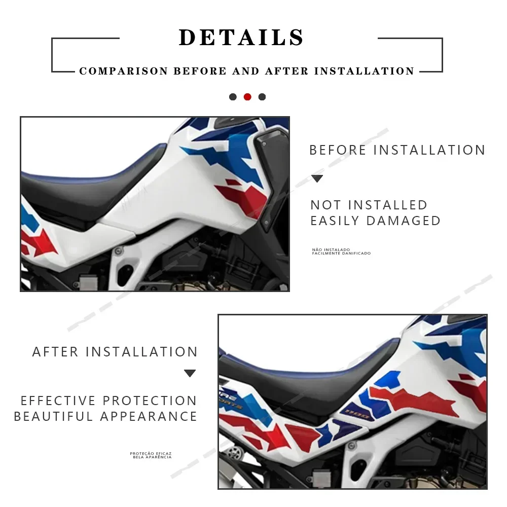Для Honda Africa Twin 1100 L CRF1100 Adventure Sports 2024 защита бака мотоцикла 3D гелевая наклейка из