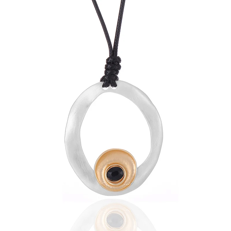 Женское модное ожерелье с двойной пластиной в форме капли воды простое эффектное