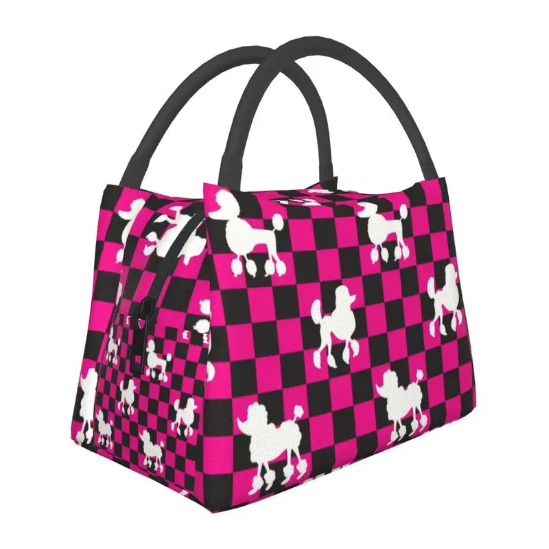 

Retro Poodles Insulated Lunch Bags for Women Cute Poodle Dog Portable Cooler Thermal Bento Box Work Travel