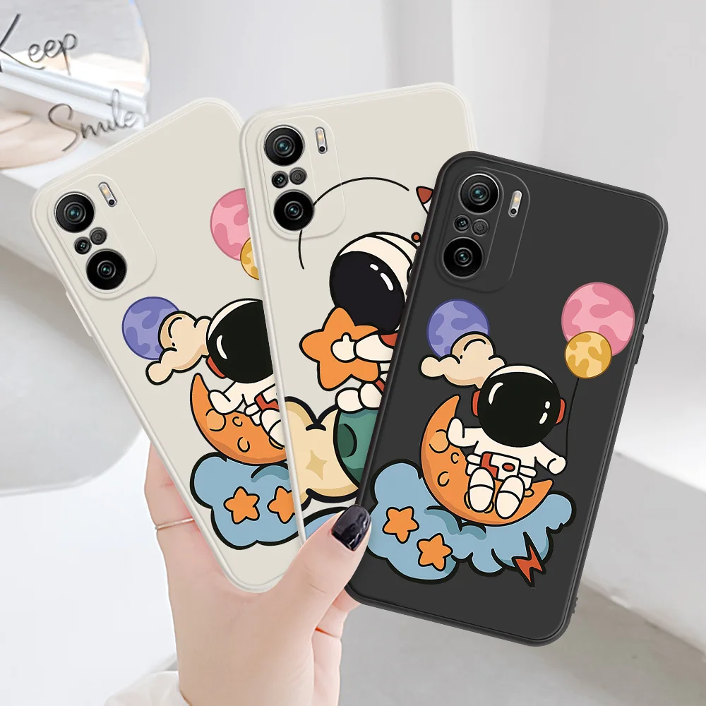 

For Xiaomi Redmi K50 K40 K20 Pro S30i K30S K30 Silicone Phone Cover For Xiaomi Mi 9T Pro 9 Mi 8 SE Cartoon Astronaut Phone Case