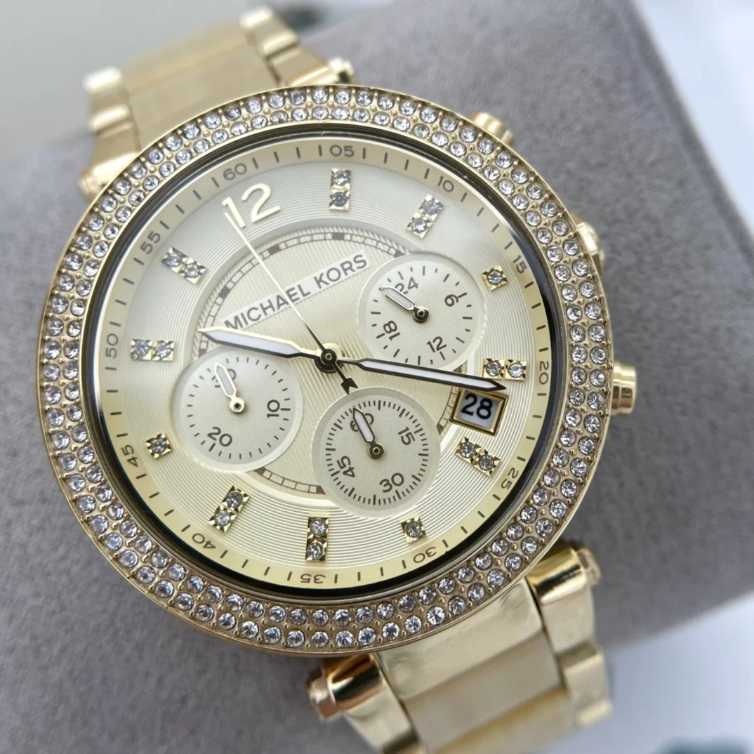 Фото Женские роскошные дизайнерские наручные часы Michael Kors Parker Series MK-5632, водонепроницаемые часы с бриллиантами, модный изысканный подарок для подруги №2