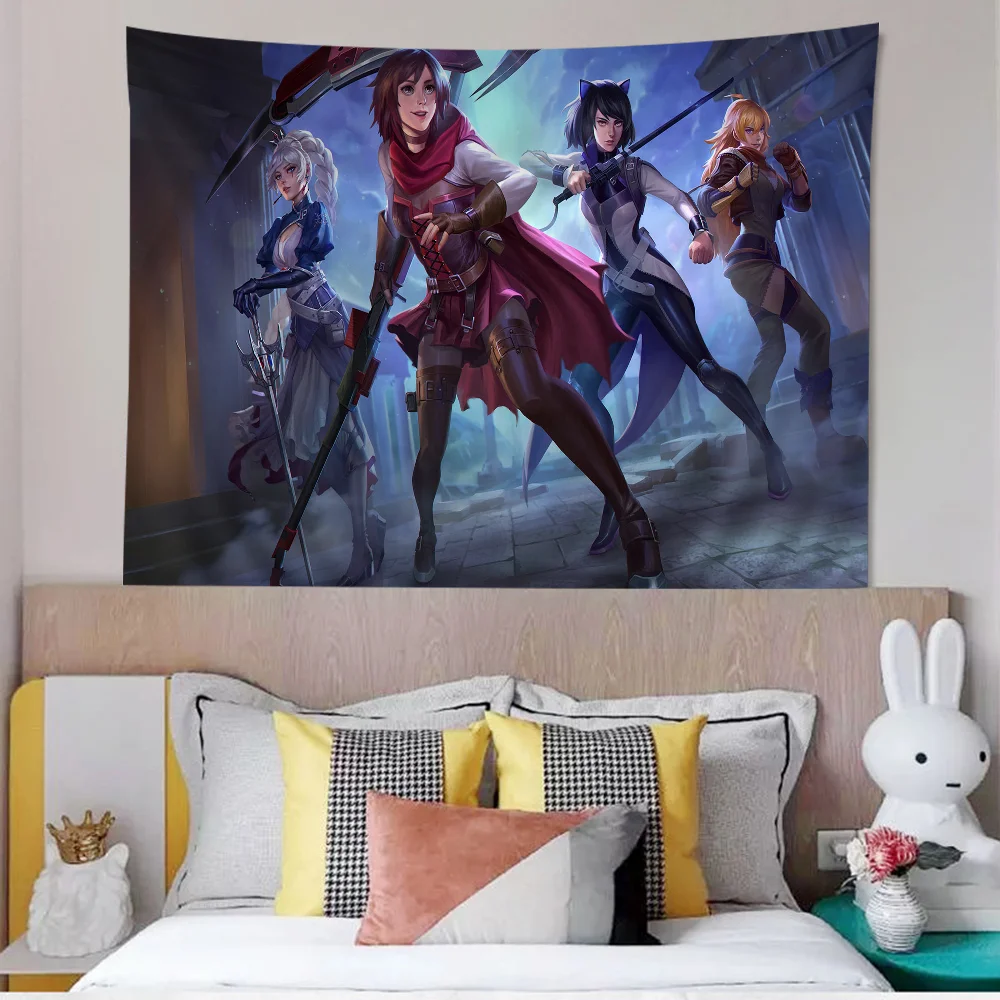 Cartoon R-Rwby Hanging Bohemian Tapestry Tarot Hippie Wall Rugs Dorm Home Decor