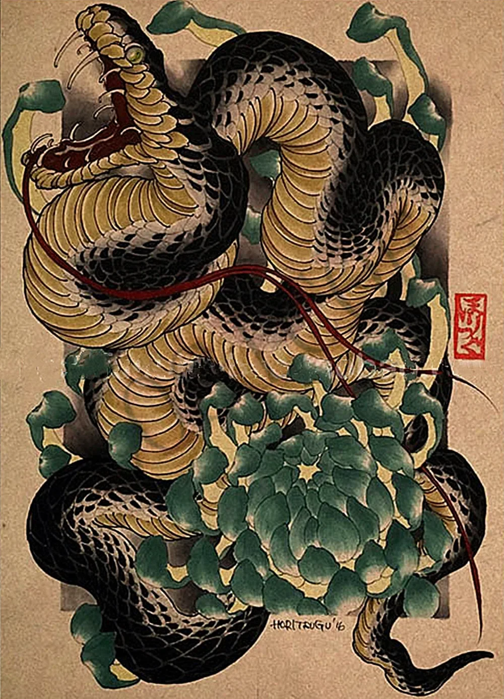 Ретро татуировка на теле художественный постер Ukiyo-e художественные работы обои