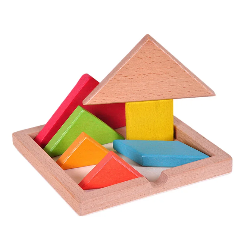 

Wooden Puzzle for Kids Educational Toys Classical Jigsaw Board Intellectual Puzzle Toy Children Colorful Geometric Tangram