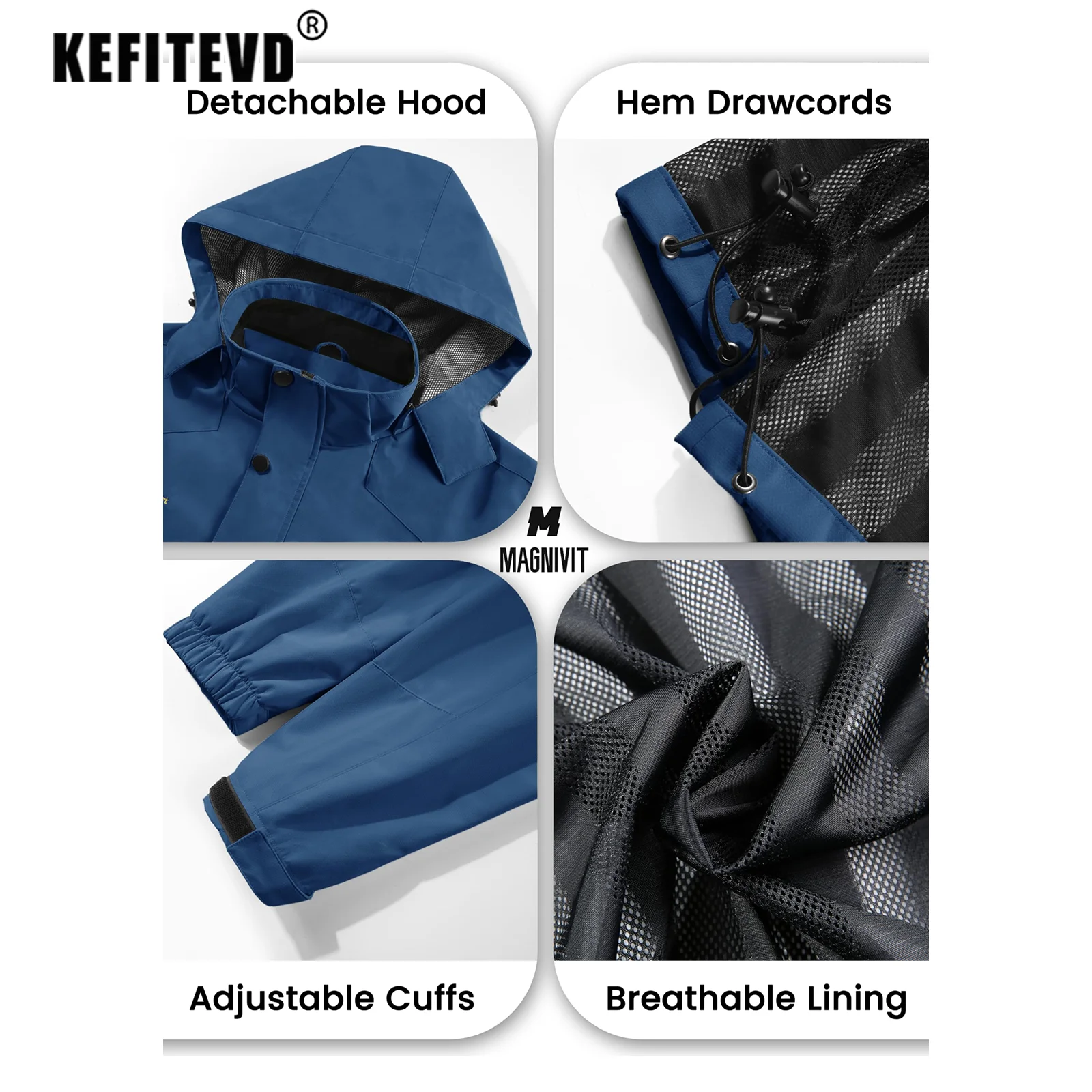 KEFITEVD Мужские Дышащие Водонепроницаемые Куртки Весна Осень Сетчатая Подкладка