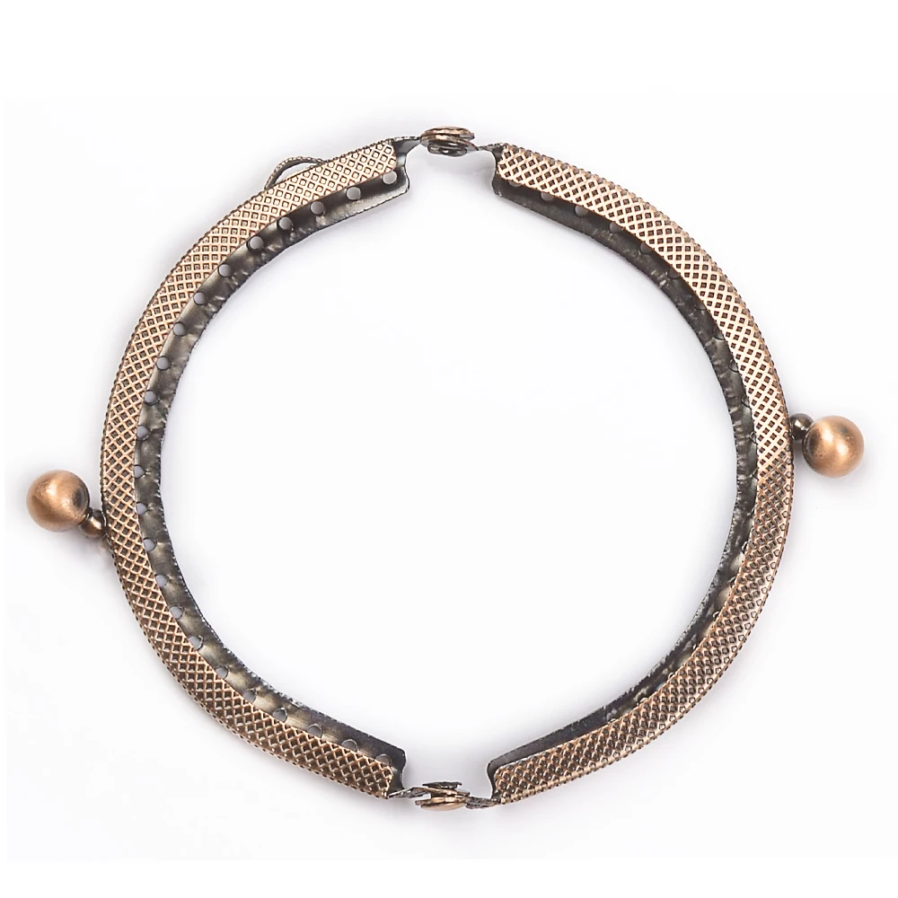 10pcs/lot 8.5cm Metal Purse Frame Handle for Clutch Handbag Accessories Making Kiss Clasp Lock Red Antique Bronze Bags Hardware