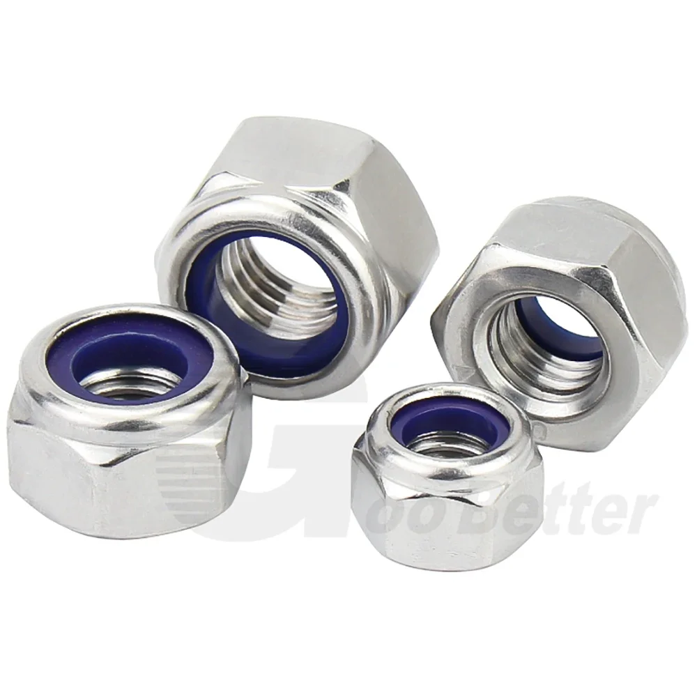 UNC 4 #6 #8 #10 #1/4 5/16 3/8 1/2 дюйма нейлоновые самоблокирующиеся гайки из нержавеющей