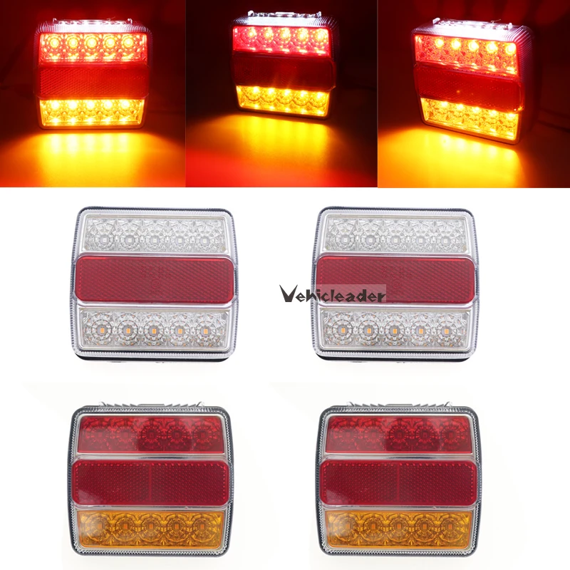 

2x 12V 16 LED Car Truck Taillight Rear Brake Light Signal Indicator Marker for Camper Trailer Lorry Bus Boat
