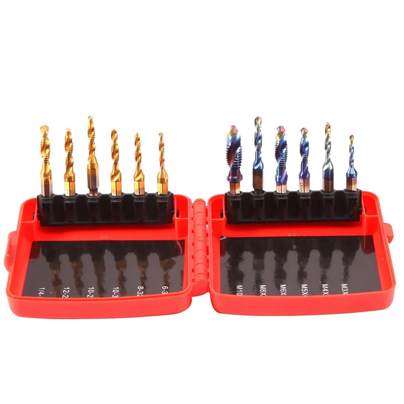 

Combination Drill Tap & Tap Bit Set SAE And Metric Tap Bits For Drilling Tapping Countersinkin Tools