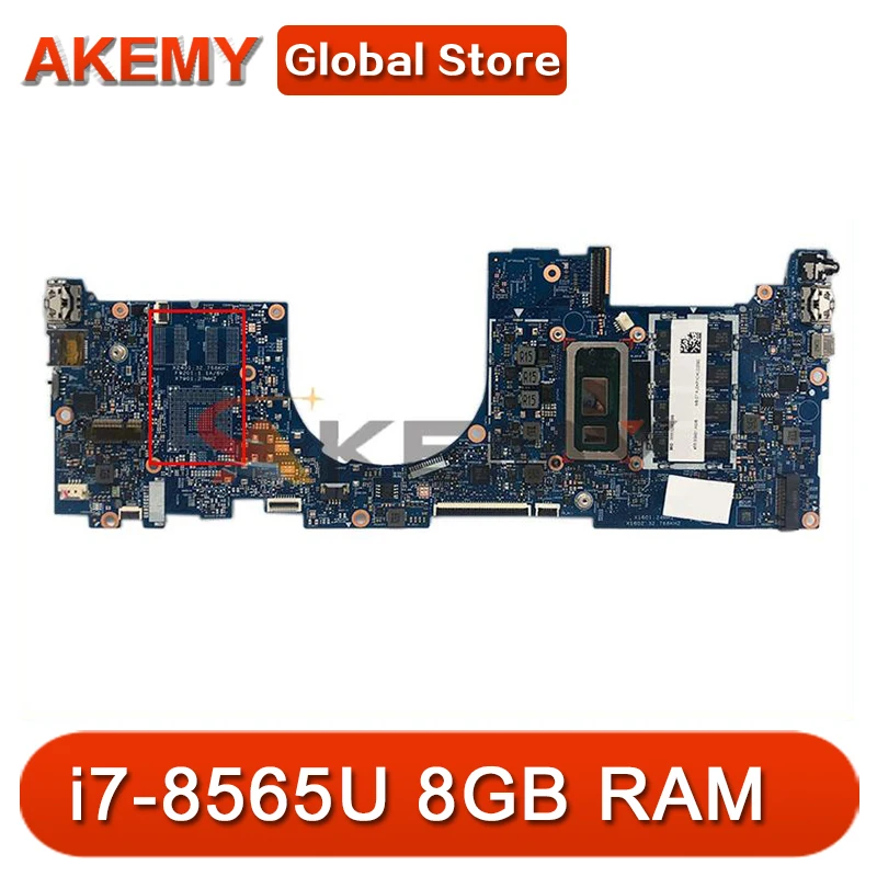

448.0G904. L53411-601 FOR HP ENVY 0011 18744-1 13T-AQ000 13-AQ Laptop motherboard L53411-001 com i7-8565U 8GB 100% Testado OK