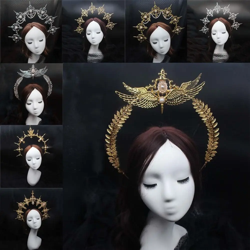

Gold Silver Headdress Parts Handmade Wedding Headpiece Sun Goddess Headwear DIY Crown Material Kits Gothic Lolita Tiara