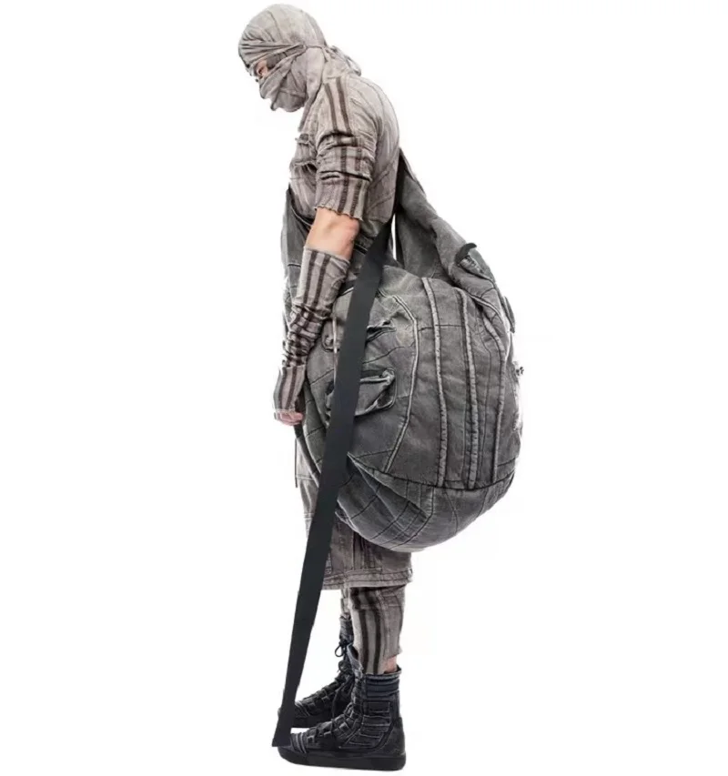 CHAUNK Pioneer waste soil dune cotton Heavy industry wash water do old multi-bags oversized capacity shoulder bag men