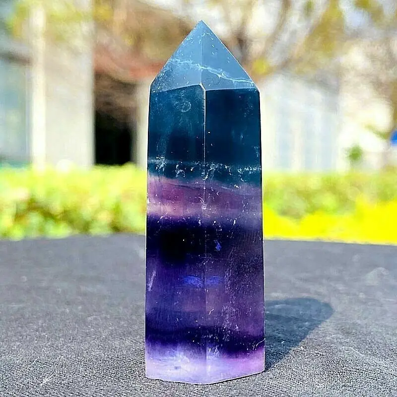 

Beautiful Rare natural fluorite quartz obelisk crystal Natural rainbow fluorite pyramid healing
