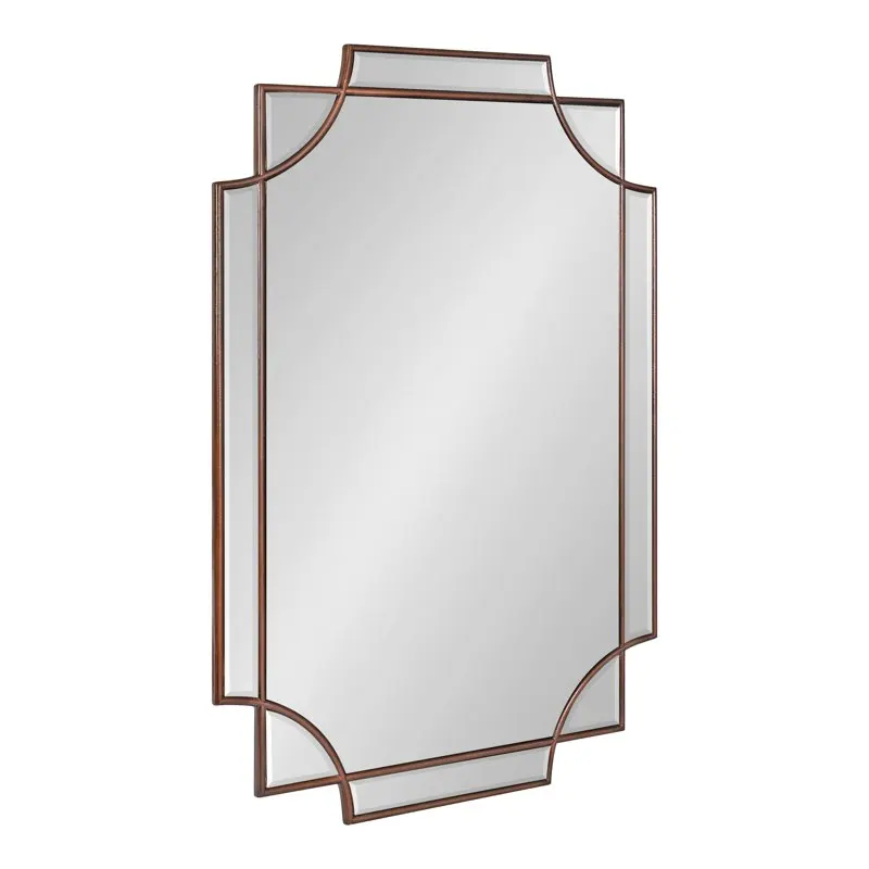 

Minuette Traditional Wall Mirror, 24 x 36, Bronze, Decorative Farmhouse Mirror with Elegant Scalloped Interlocking Geometry With