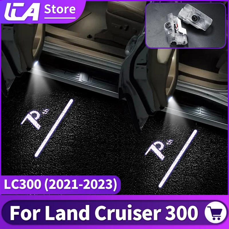 

For Toyota Land Cruiser 300 2022 Lc300 70th Anniversary Logo Projection Lamp Car Door Pedal Light Accessories courtesy lamp