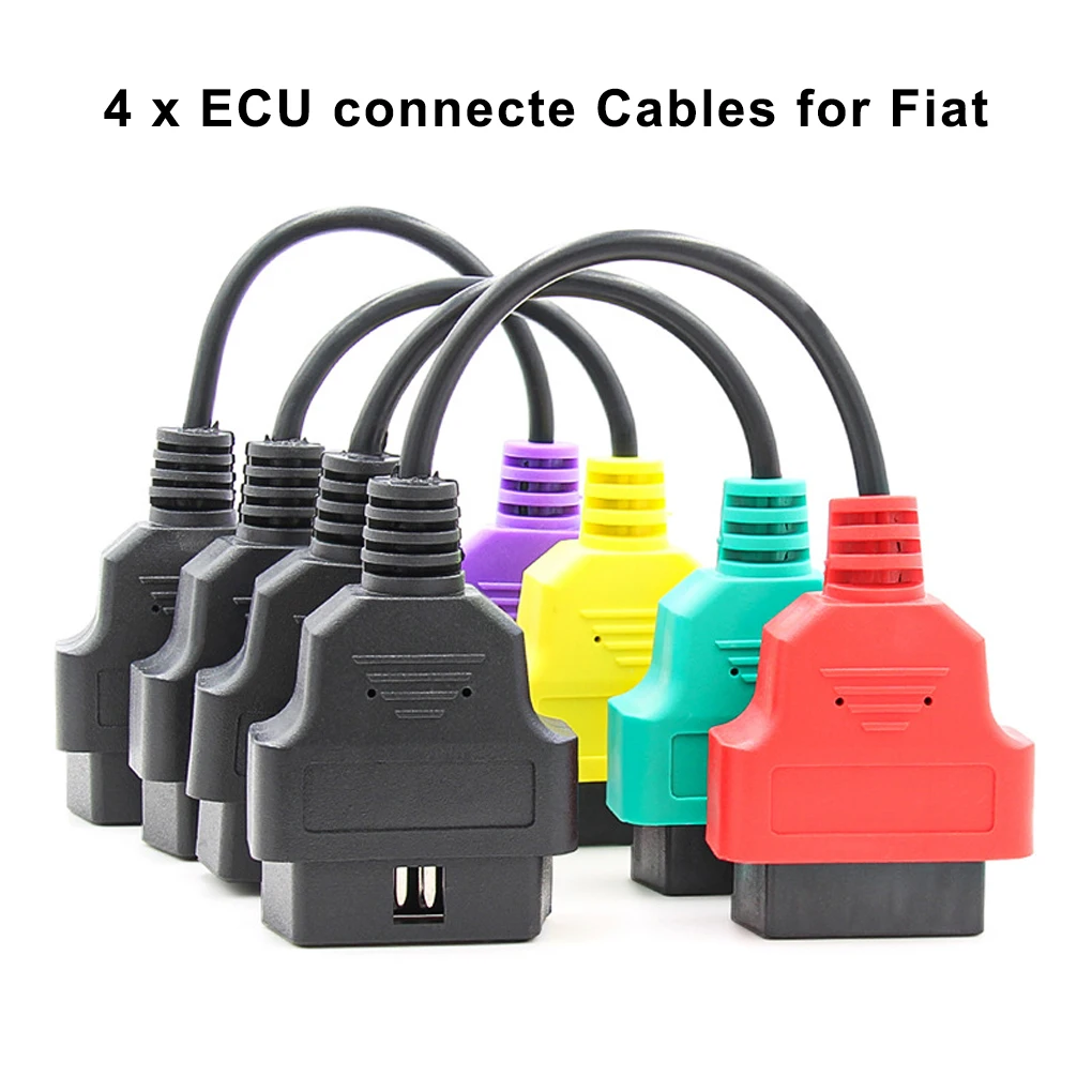 

4Pcs Cars Extension Cable Adapter Cables Connector Connecting Scanner