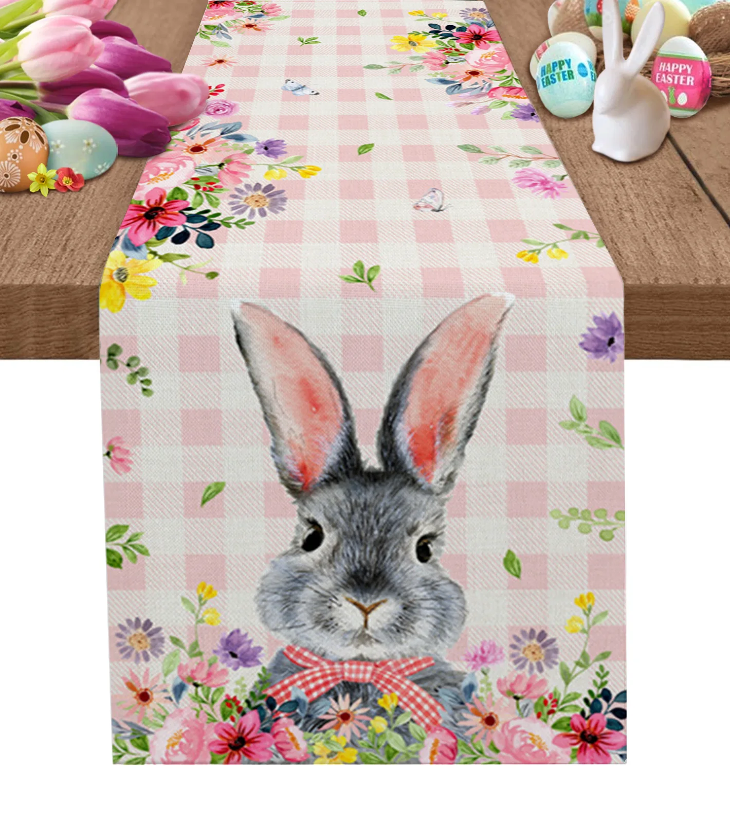 

Пасхальное весеннее растение, цветок, кролик, Настольная дорожка, Свадебный декор, подстилка, весна, свадьба, вечеринка, домашняя кухня, стол...