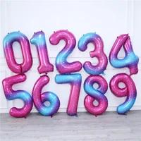 40inch 0 1 2 3 4 5 6 7 8 9 pink blue dot star number foil balloons birthday party decor childrens toy baby shower helium globos