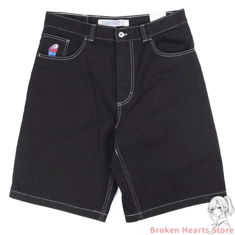 Harajuku 2024 хит продаж джинсовые шорты в стиле хип-хоп спортивные штаны с вышивкой и