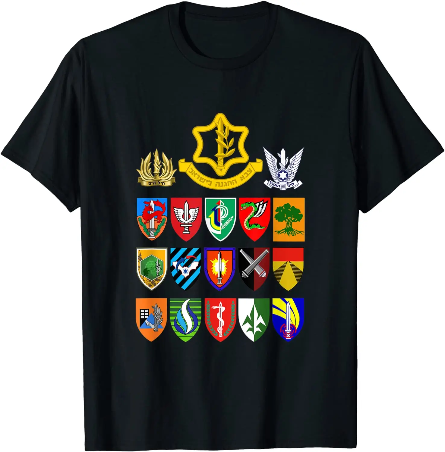 

Israeli Army Units IDF Israel Defense Forces Military Tzahal T Shirt. Short Sleeve 100% Cotton Casual T-shirts Loose Top New