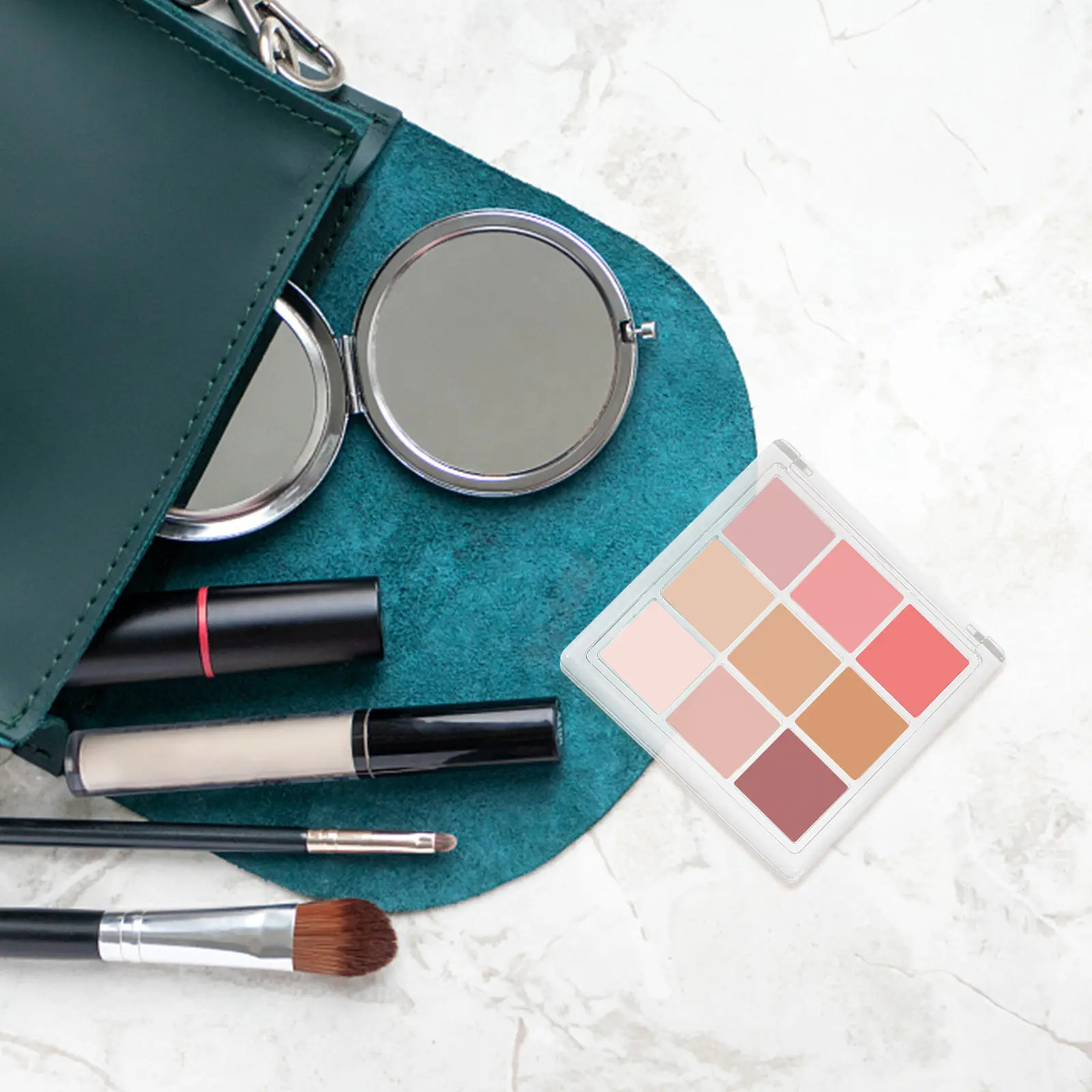 Фото Набор из 4 пустых палеток для теней, портативный контейнер для макияжа, для хранения румян, помады, тонального крема, дорожный футляр для теней №5