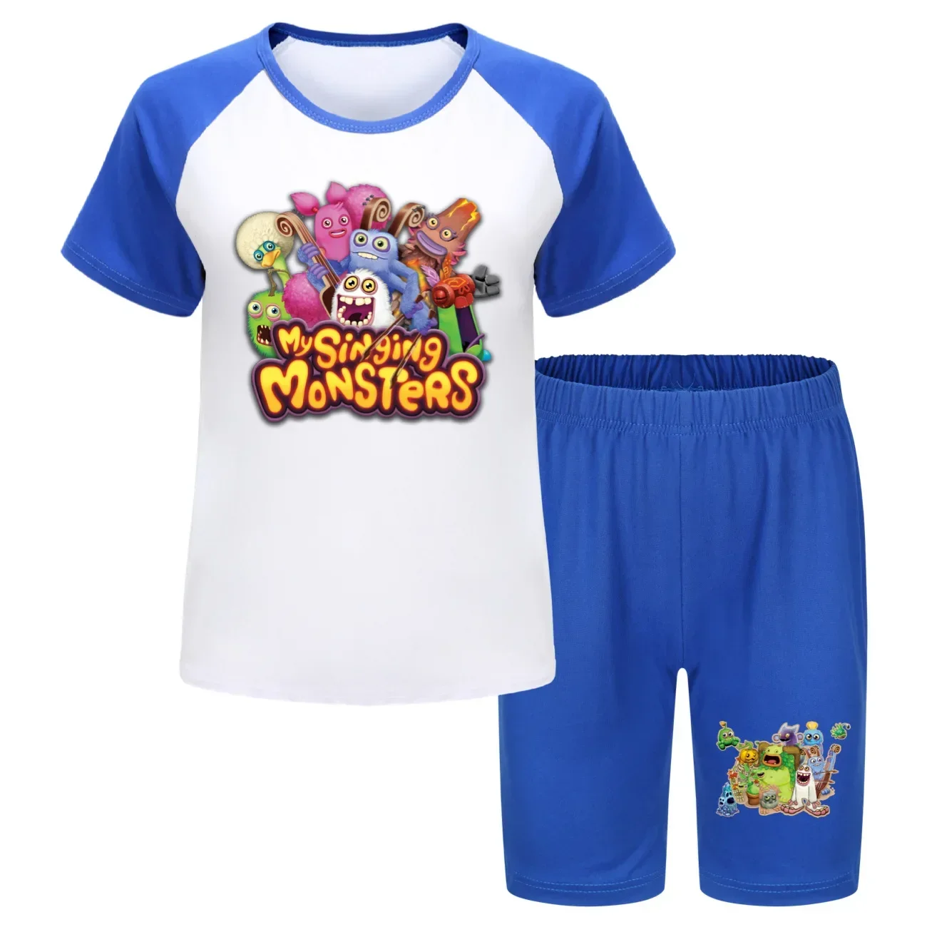 Футболка с надписью MY Sing MONSTERS детский летний пижамный комплект футболка коротким