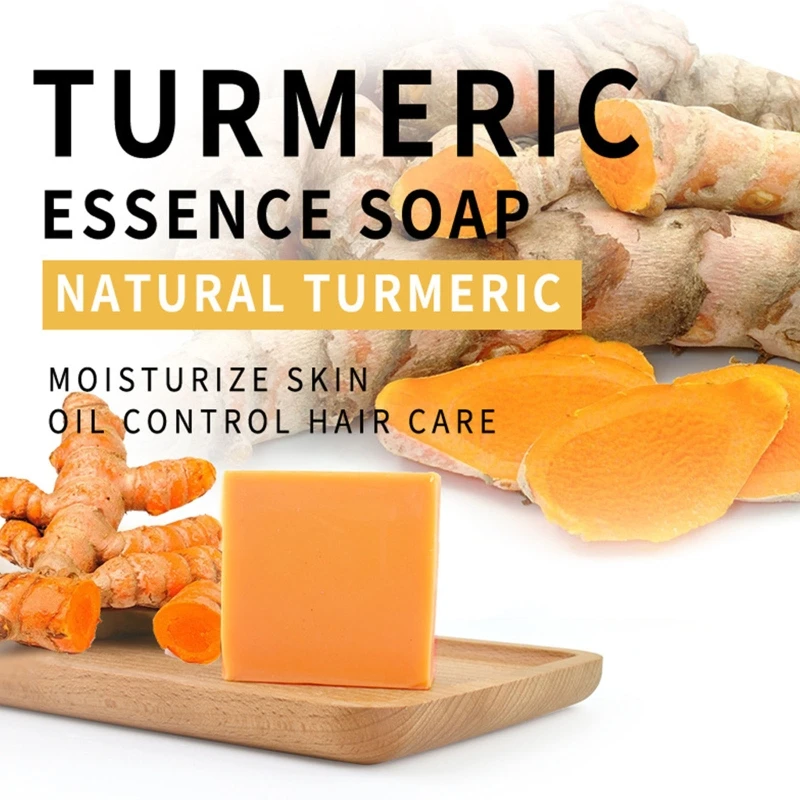 

Natural Turmeric Soap Bar Hip Lifting Soap Ginger Soap Natural Handcrafted Skincare for Reduce Acne Evens Tone Fade 2022 New