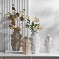 bathroom decoration accessories ceramic vase leaves model modern home decoration flower vase living room decoration white vases